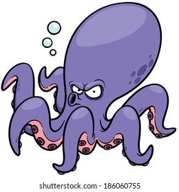 Vector illustration of Cartoon octopus