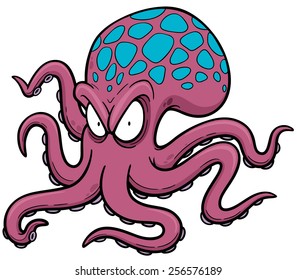 Vector illustration of Cartoon octopus