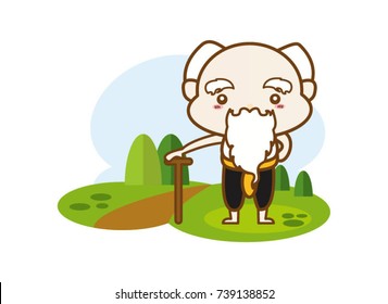 Vector illustration of Cartoon Old man