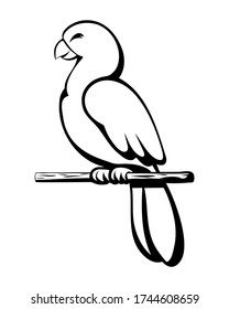 Vector illustriert Cartoon auf einem weißen Hintergrund eines süßen Papagei.