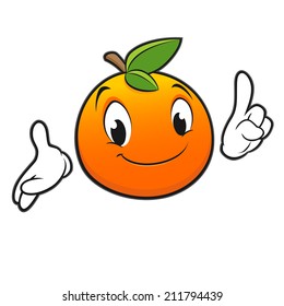 Vector illustration of cartoon orange for design element
