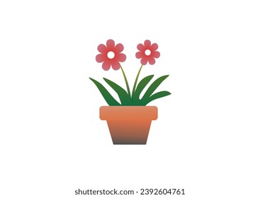 vector illustration of cartoon ornamental grass and flower  in the garden, floral background