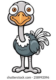Vector illustration of Cartoon ostrich