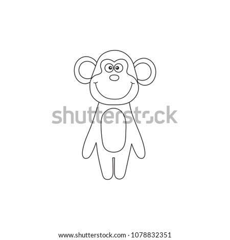vector illustration cartoon outline monkey stock vector royalty monkey outline