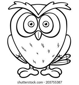 Vector Illustration Cartoon Owl Coloring Book Stock Vector (Royalty ...