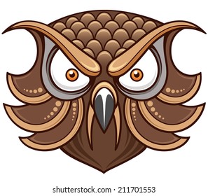 Vector illustration of Cartoon Owl head