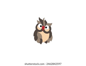 Vector illustration of cartoon owl isolated on white background