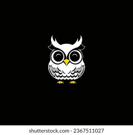 Vector illustration of a cartoon owl on an isolated background