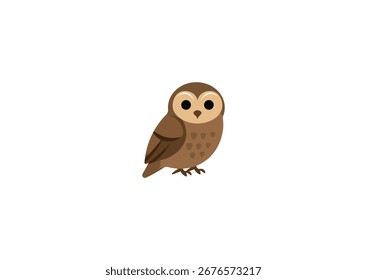 Ilustração vetorial de coruja de desenho animado sobre fundo branco	