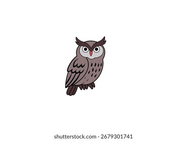 Vector illustration of cartoon owl on white background