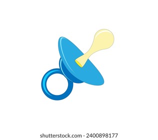 Vector illustration of a cartoon pacifier on a white background