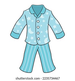 Vector illustration of a cartoon pajama with stars pattern