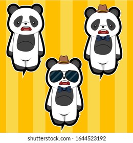 Ilustración vectorial de Cartoon panda 