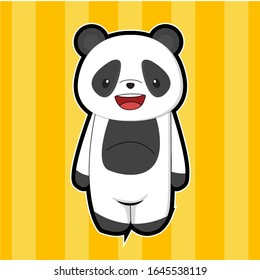 Vector illustration of Cartoon panda 