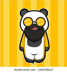 Vector illustration of Cartoon panda 
