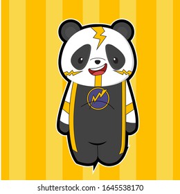 Vector illustration of Cartoon panda 
