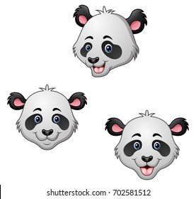 Vector illustration of Cartoon panda head set