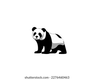 Vector illustration of cartoon panda isolated on white background