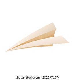 Vector illustration of cartoon paper airplane. Children origami or DIY toy.