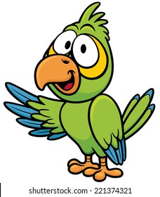 Vector illustration of cartoon parrot