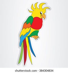 Vector illustration of cartoon parrot