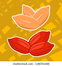 Vector illustration of cartoon peanuts