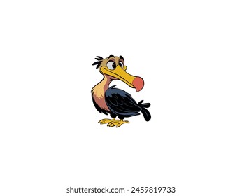 Vector illustration of cartoon pelican isolated on white background