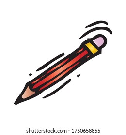 Vector illustration of cartoon pencil.