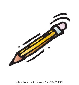 Vector illustration of cartoon pencil.