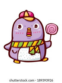 Vector illustration of Cartoon Penguin