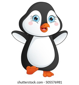 Vector Illustration Of Cartoon Penguin 