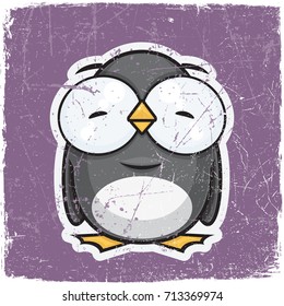 Vector illustration of cartoon penguin.
