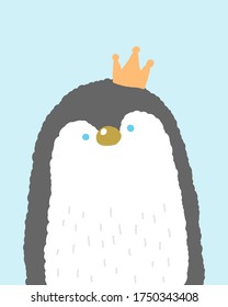 Vektorgrafik von Cartoon Penguin auf blauem Hintergrund 