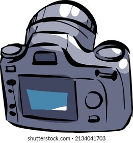 Imagen vectorial de una cámara fotográfica de dibujos animados.