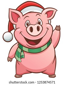 Vector illustration of cartoon pig