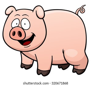 Vector illustration of cartoon pig