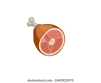 Vector illustration of Cartoon pig leg, pork knuckle isolated on white background