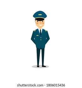 Vector illustration of cartoon pilot
