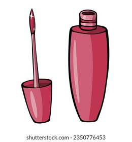 vector illustration, cartoon, pink lip gloss, glitter lipstick,
Makeup Item,
glossy lips ad