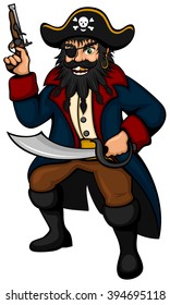 Vector illustration of a cartoon pirate.