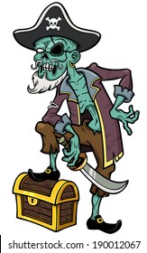 Vector illustration of Cartoon Pirate zombie