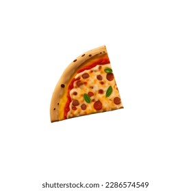 Vector illustration of cartoon pizza isolated on white background