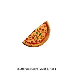 Vector illustration of cartoon pizza isolated on white background