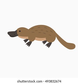 Vector illustration with cartoon platypus icon.