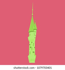 The vector illustration of cartoon princess magic castle