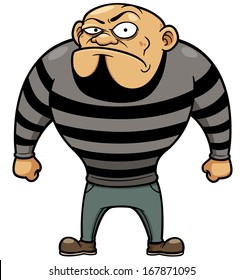 Vector illustration of Cartoon Prisoner