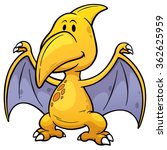 Vector illustration of Cartoon pteranodon