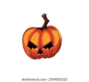 Vector illustration of cartoon pumpkin with eyes and nose
