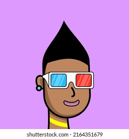 Vector Illustration Of Cartoon Punk Boy