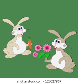 Vector illustration of cartoon rabbit